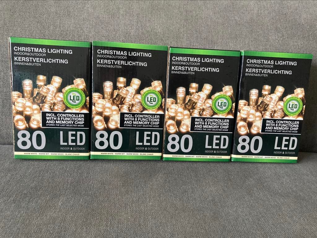 Nieuw 4x kerstverlichting warm wit, Ophalen of Verzenden, Nieuw