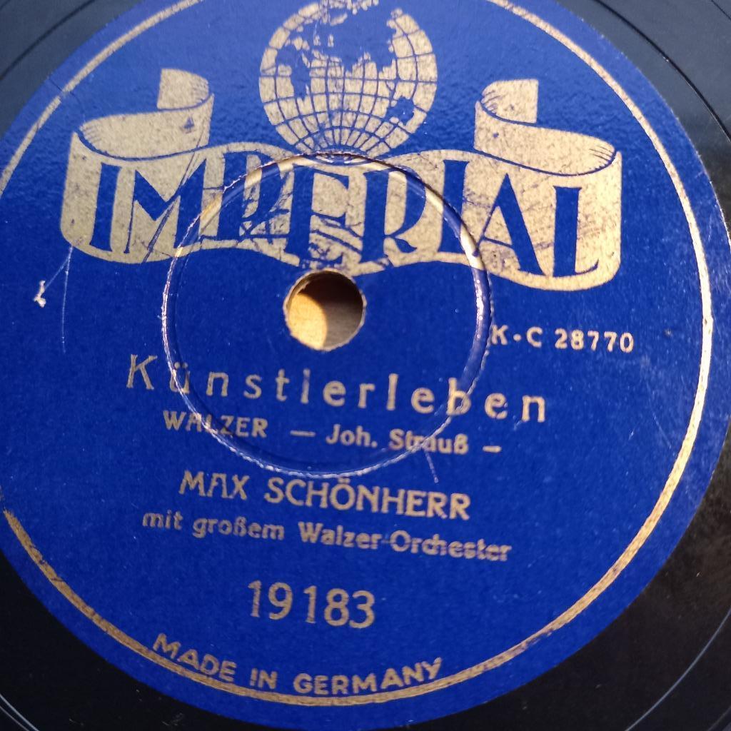 Max Schönherr ‎– Künstlerleben / Wiener Bonbons 10" , 78 Rpm, Enlèvement ou Envoi, Utilisé, Autres types, 10 pouces