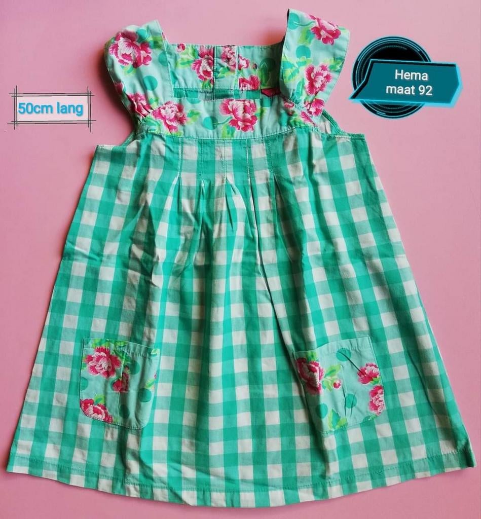 Jurkje vichyprint Hema maat 92, Kinderen en Baby's, Kinderkleding | Maat 92, Gebruikt, Meisje, Ophalen of Verzenden, Jurk of Rok