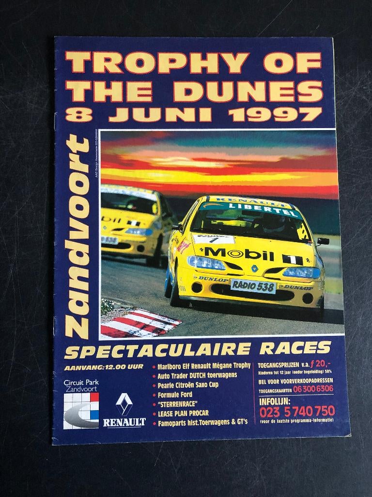 programme 1997 Trophy of the Dunes Zandvoort Renault Megane, Enlèvement ou Envoi