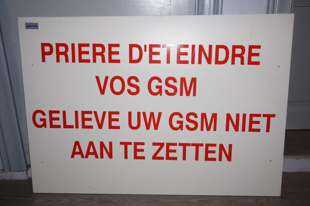 sabena pancarte gsm gebruik - 100 cm x 70 cm, Verzamelen, Sabenasouvenirs, Ophalen of Verzenden