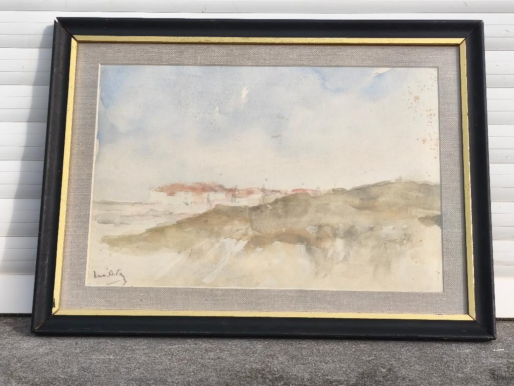Aquarelle dunes signe René de pauw, Enlèvement ou Envoi