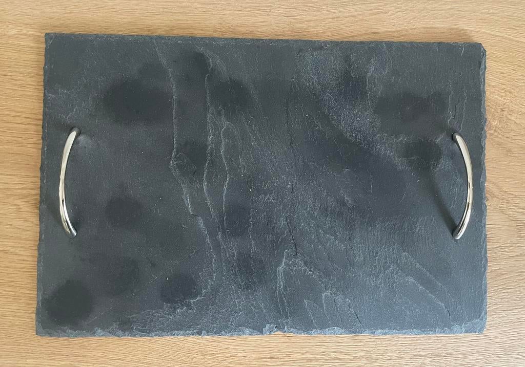 🆕 Leisteen serveerplank met handvaten, Minder dan 50 cm, Nieuw, Ophalen of Verzenden, Minder dan 25 cm