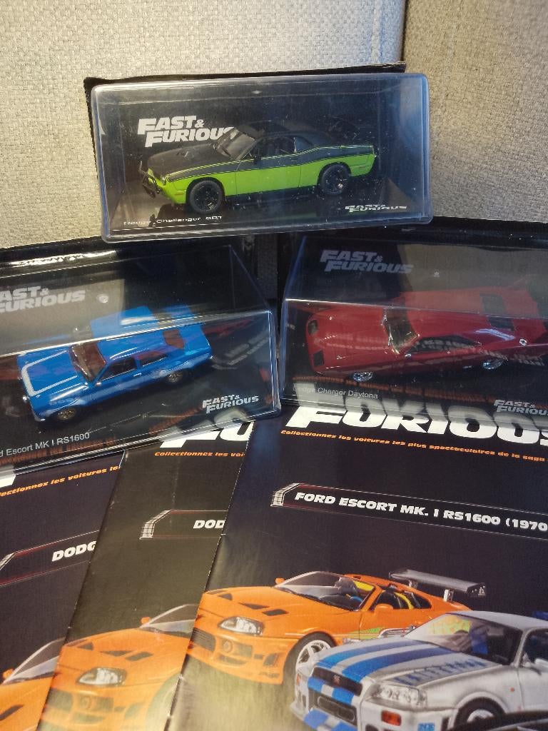 3 voitures Fast & Furious 1/43 avec vitrines ( NEUVES ), Ophalen of Verzenden, Nieuw, Auto, Overige merken