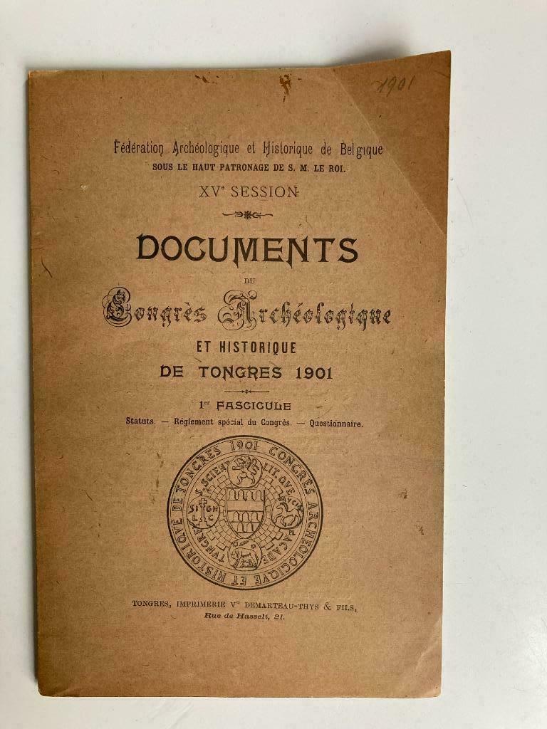 Documents Congres Archeologique et Historique Tongres 1901, Enlèvement ou Envoi