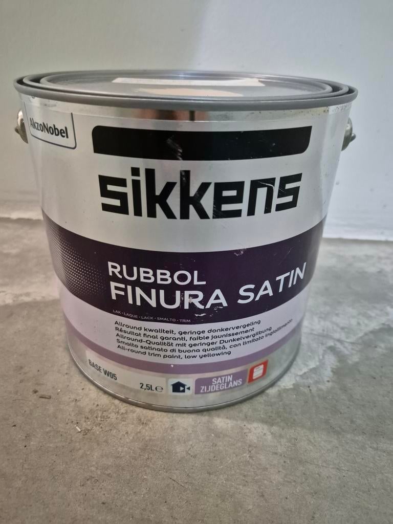 Sikkens Rubbol Finura Satin 2,5L mahogany biege  NIEUW, Doe-het-zelf en Bouw, Verf, Beits en Lak, Nieuw, Beige, Ophalen of Verzenden