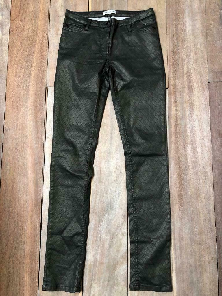 Zwart gecoate Terre Bleue jeans, ton/ton ruitpatroon 16/M, Zwart, Overige jeansmaten, Gedragen, Verzenden