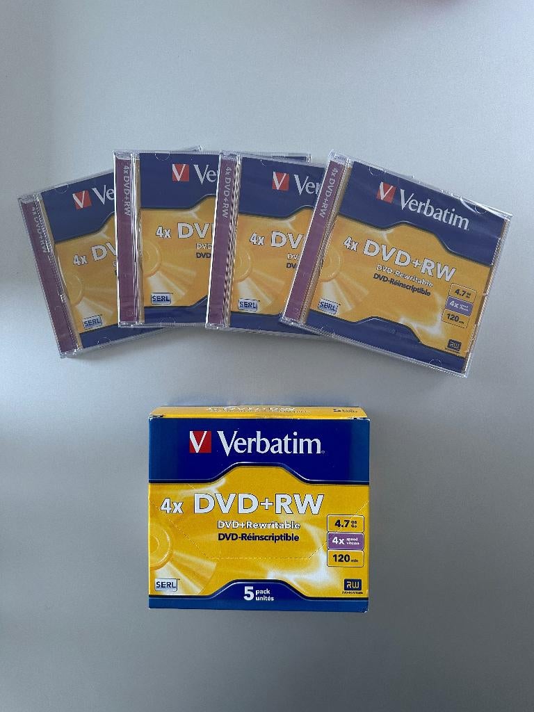 Verbatim lege DVD+RW 4 stuks, Herschrijfbaar, Nieuw, Ophalen of Verzenden, Dvd