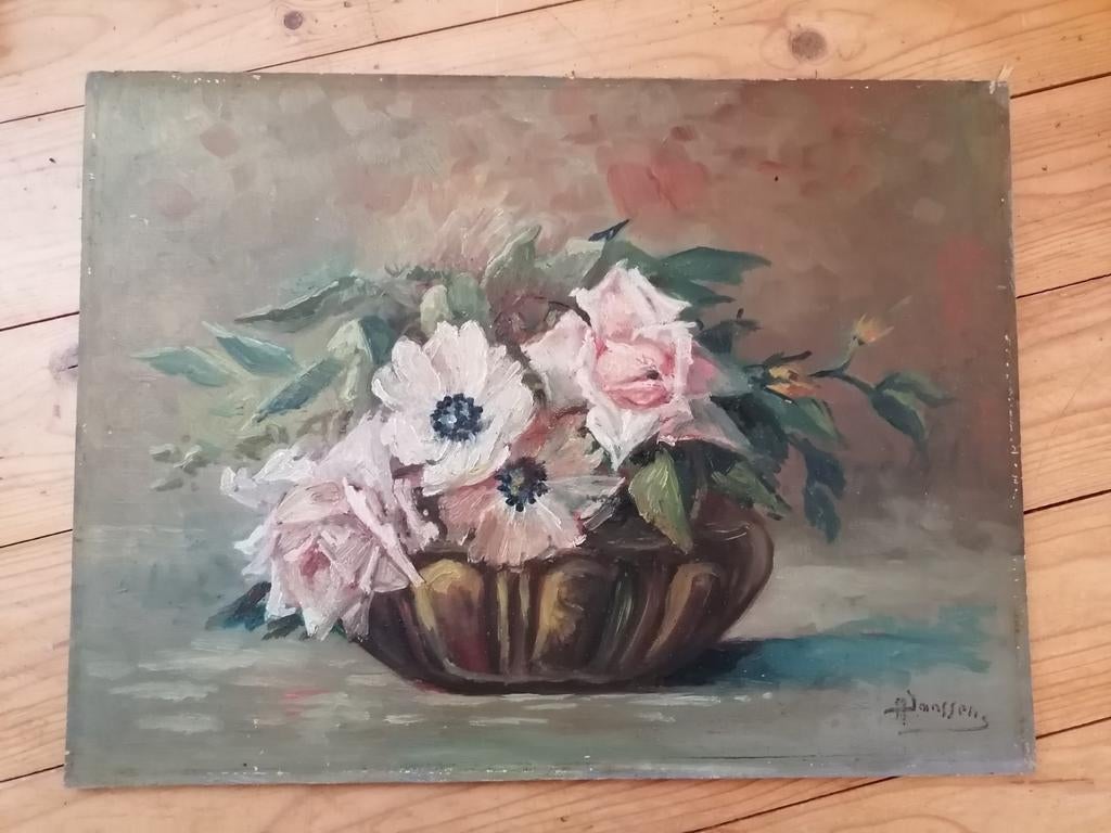 Nature morte sur panneau de fleurs, Enlèvement