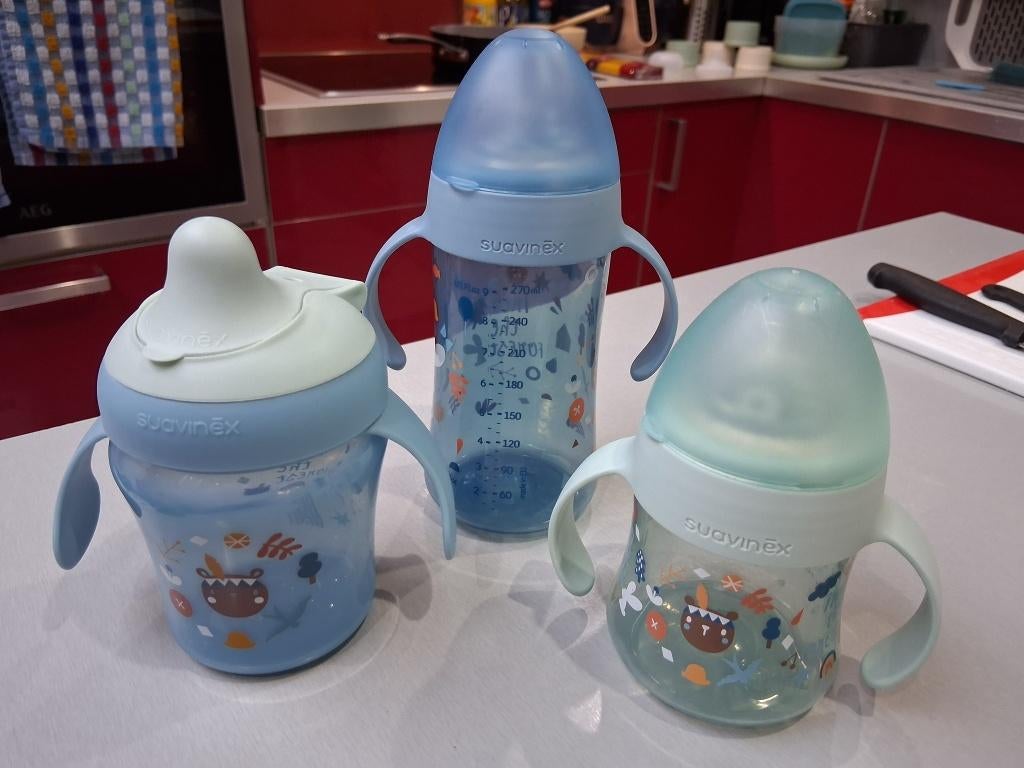 Set van 3 Suavinex babyflessen, Kinderen en Baby's, Ophalen of Verzenden, Zo goed als nieuw, Overige typen
