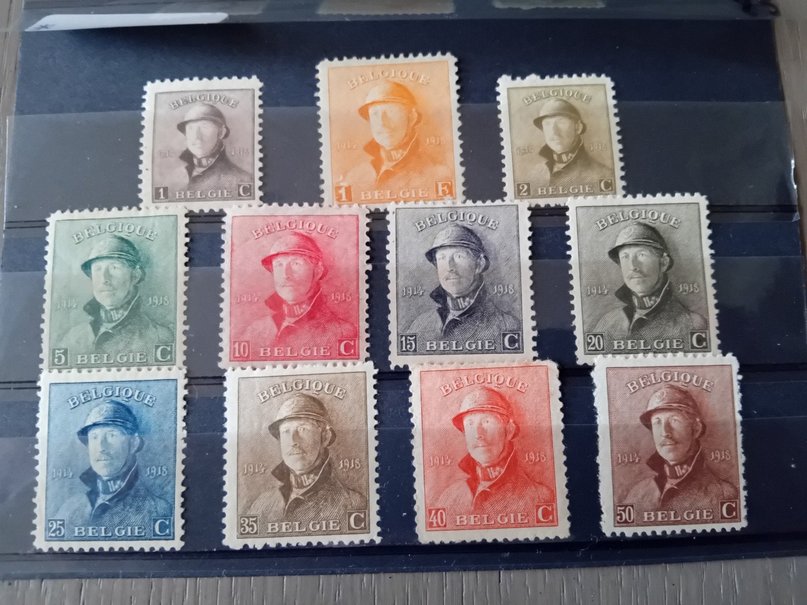 Timbres de Belgique n 165/173* lot 600B, Sans timbre, Neuf, 1 Autocollant, Non oblitéré
