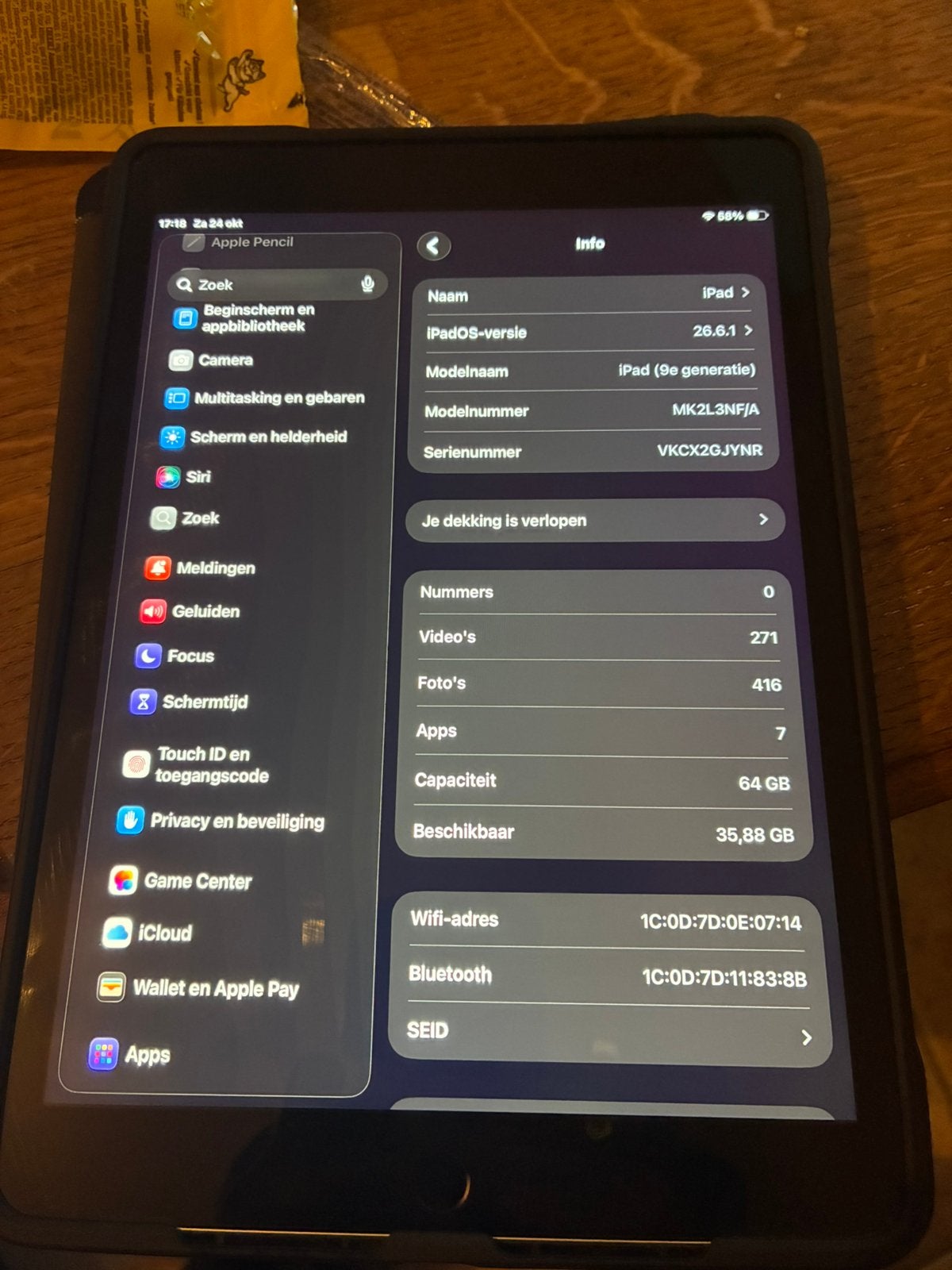 Ipad 64gb 9th generation factuur aanwezig, Informatique & Logiciels, Enlèvement ou Envoi, Comme neuf