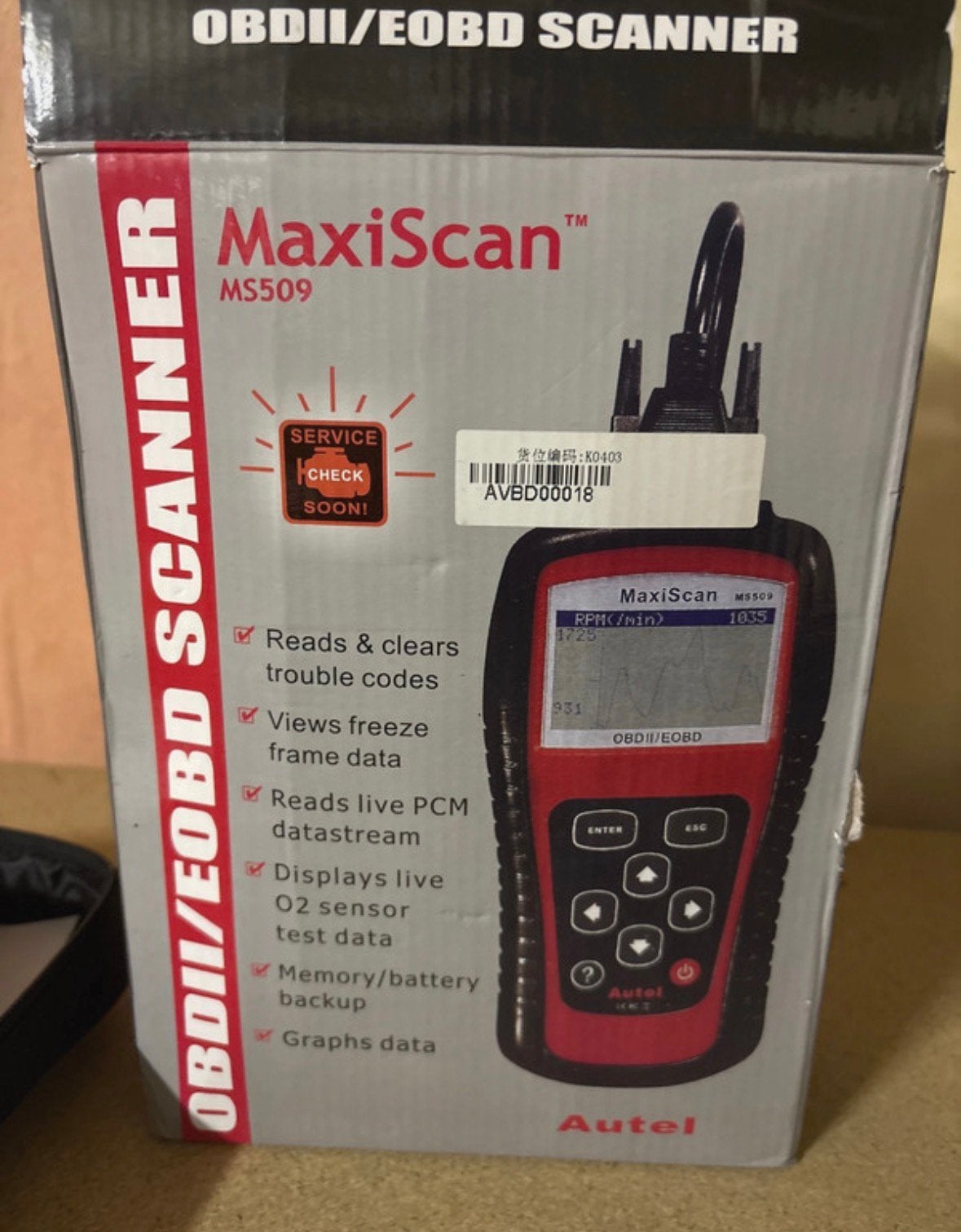 Scanner de diagnostic auto OBD2 Autel MaxiScan MS509 - Neuf, Ophalen of Verzenden, Zo goed als nieuw