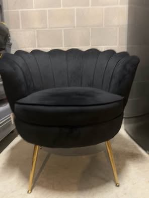 Zwarte velvet fauteuil House of Vitamins, Huis en Inrichting, Ophalen, Zo goed als nieuw, Stof