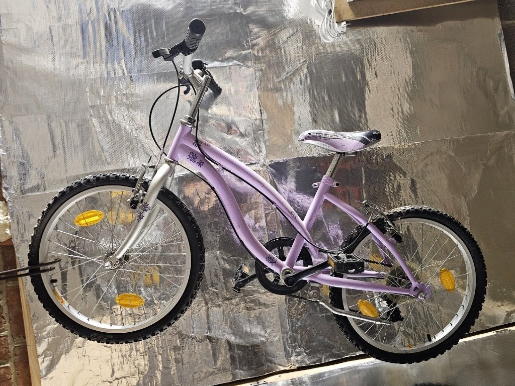 Vélo enfant 20 pouces mauve, béquille, bon état, Vélos & Vélomoteurs, Enlèvement, Utilisé, Frein sur jante