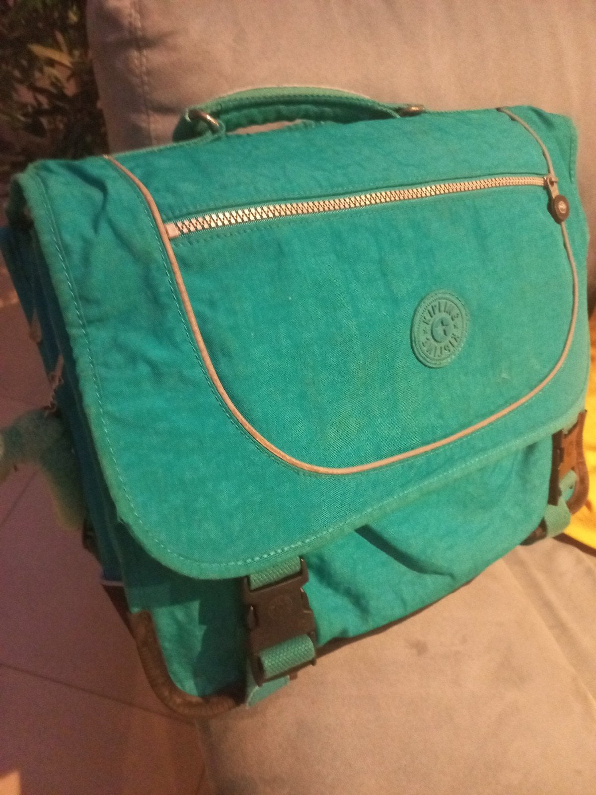 cartable Kipling turquoise pour primaires, 30 cm ou plus, Enlèvement ou Envoi, Autres couleurs, Poignée extensible