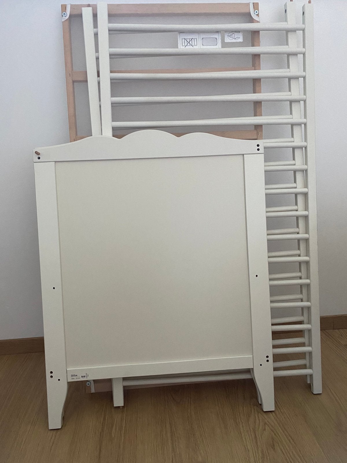 Wit babybed Ikea (Hensvik), Ophalen, Minder dan 140 cm, Minder dan 70 cm