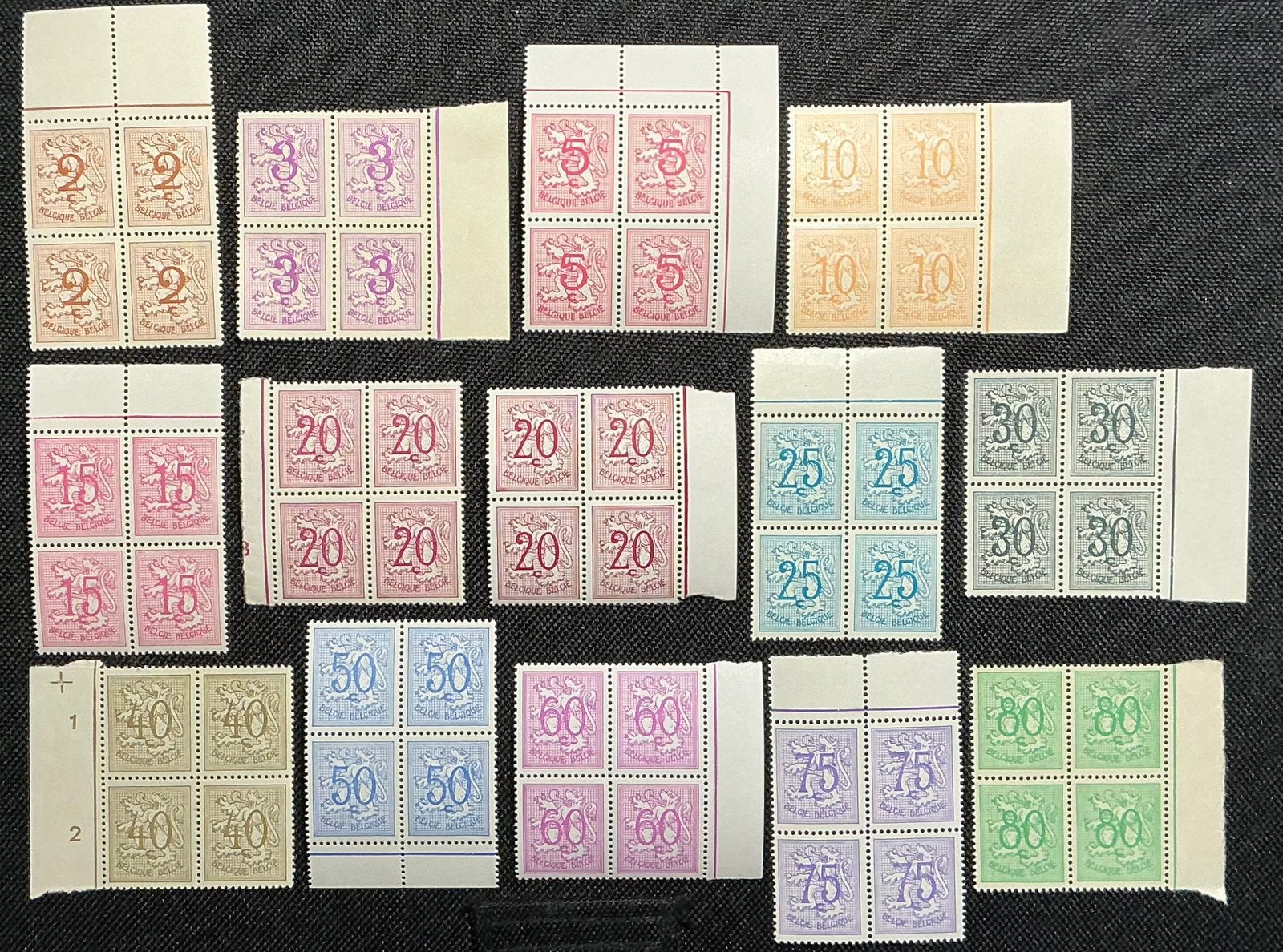LOT 681. CIJFER. 14 blokken. MNH., Orginele gom, Ophalen of Verzenden, Postfris, Postfris