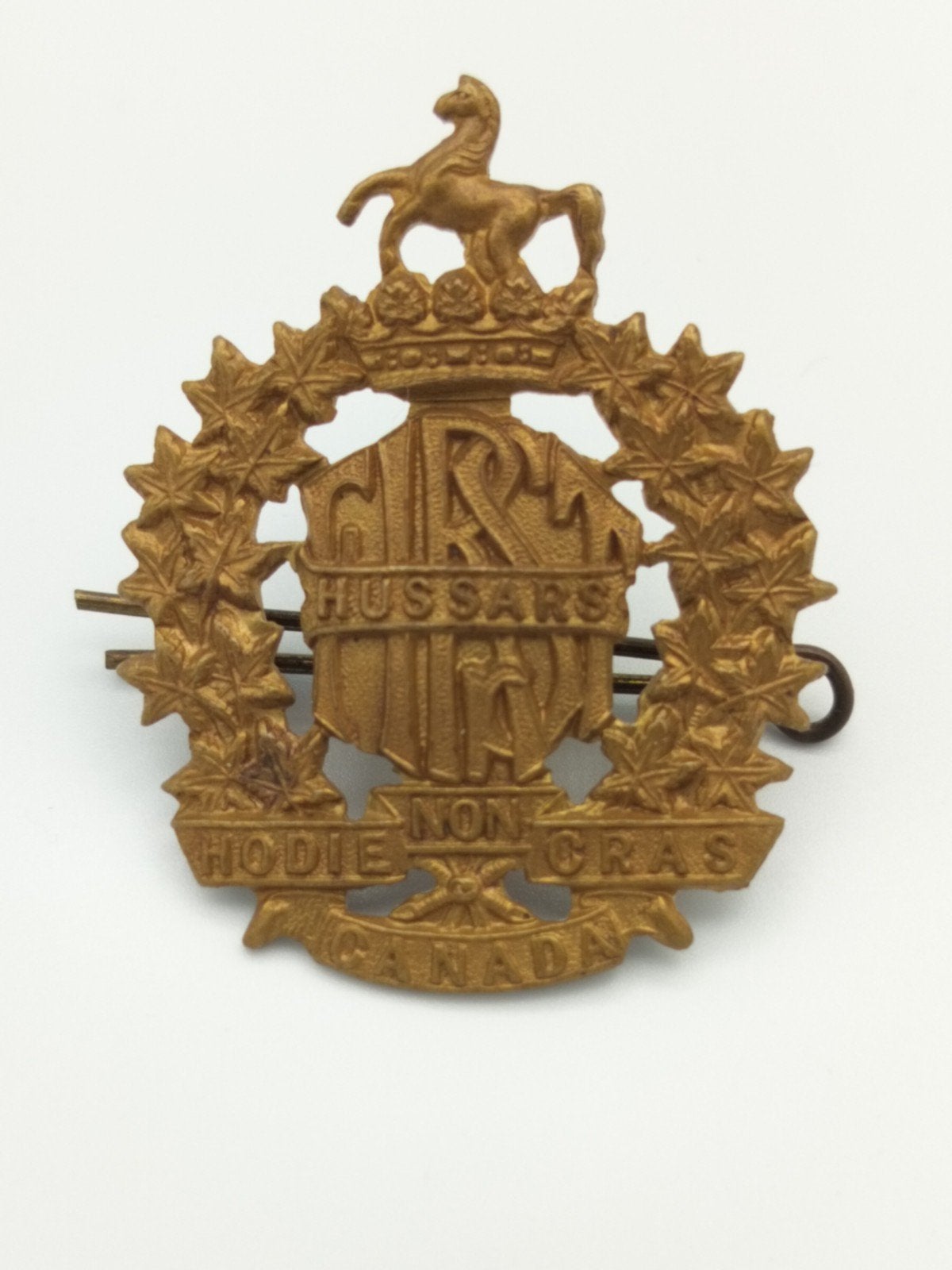 Originele WW2 Canadian 1st Hussars cap badge, Verzamelen, Ophalen of Verzenden