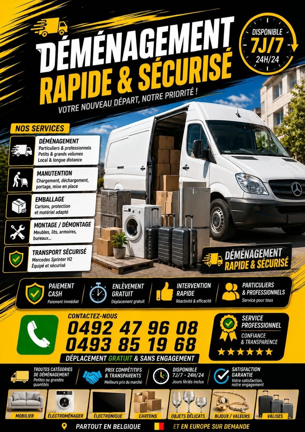 camionnette, Déménagement, transport, livraison, vide