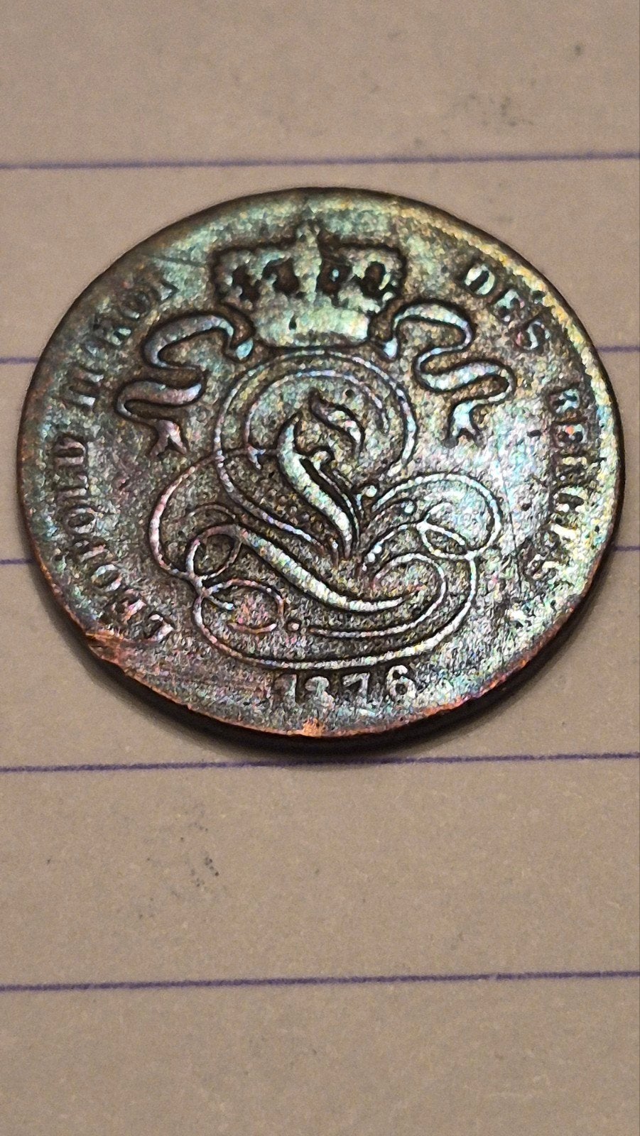 1 centiem koper leopold 2 van 1876 Frans, Timbres & Monnaies, Monnaies | Belgique, Enlèvement ou Envoi, Autre, Monnaie en vrac