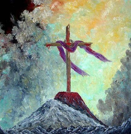 " Redemption " Acrylschilderij van Bertha Hamilton, Antiquités & Art, Art | Peinture | Moderne, Enlèvement ou Envoi, Signé, Peinture acrylique