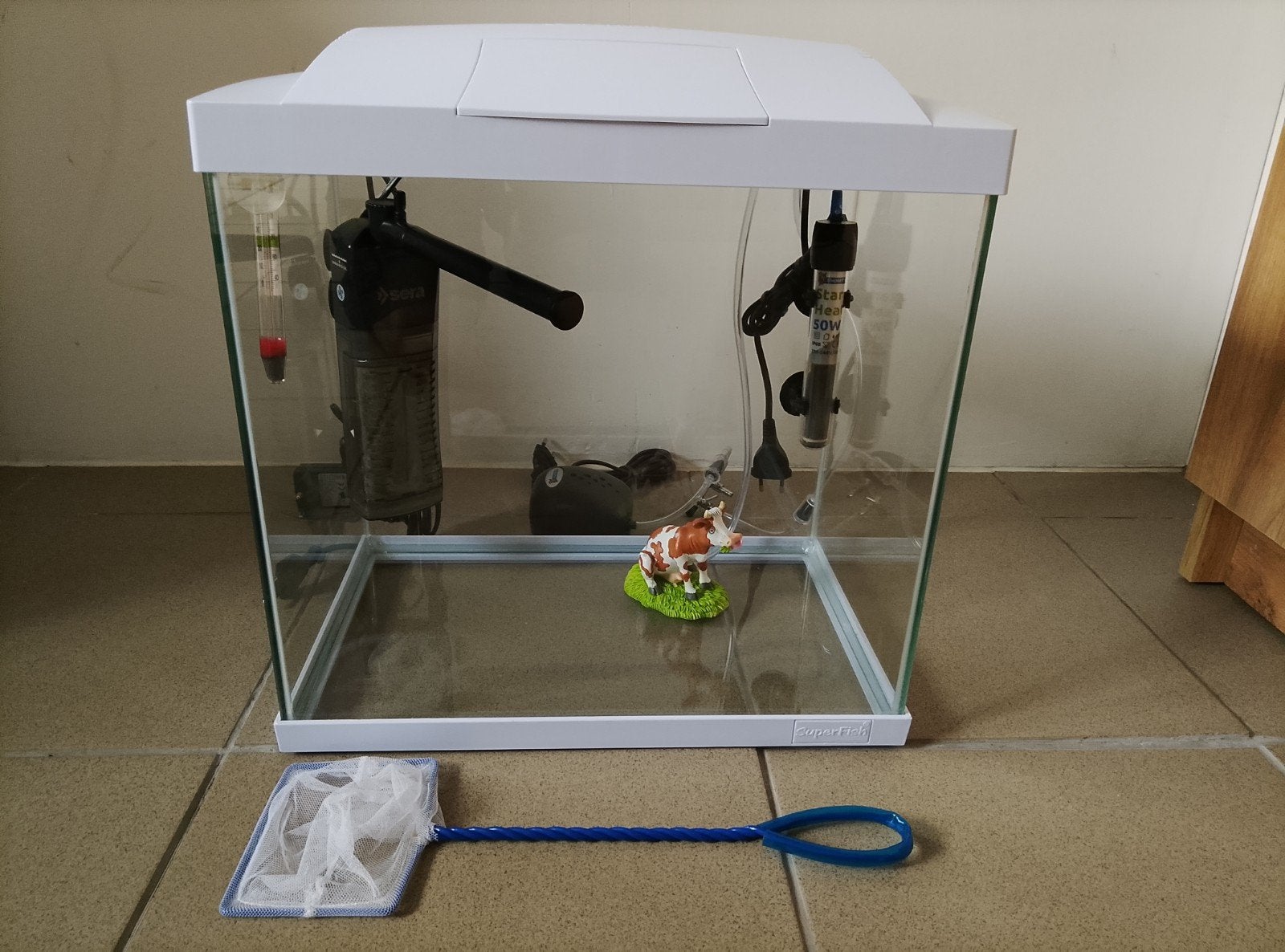 super fish start 30 aquarium, Dieren en Toebehoren, Ophalen, Inclusief deksel, Zo goed als nieuw, Filter