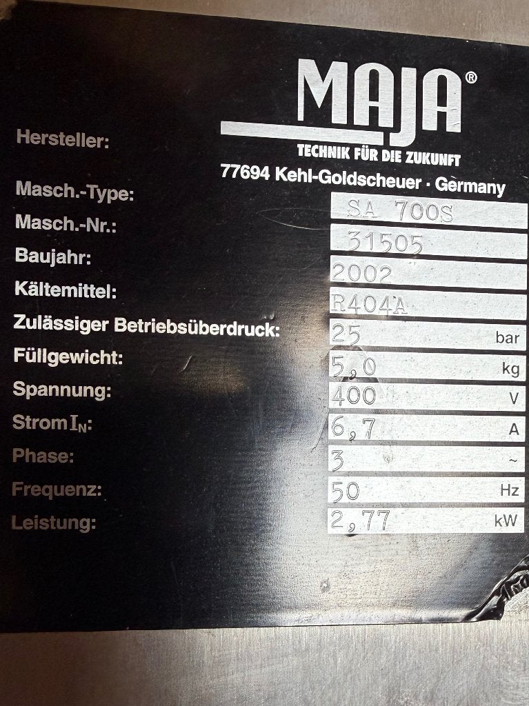 MAJA SA 700 S professionele schilferijsmachine – 750 kg/24u, Ophalen, Gebruikt, Koelen en Vriezen