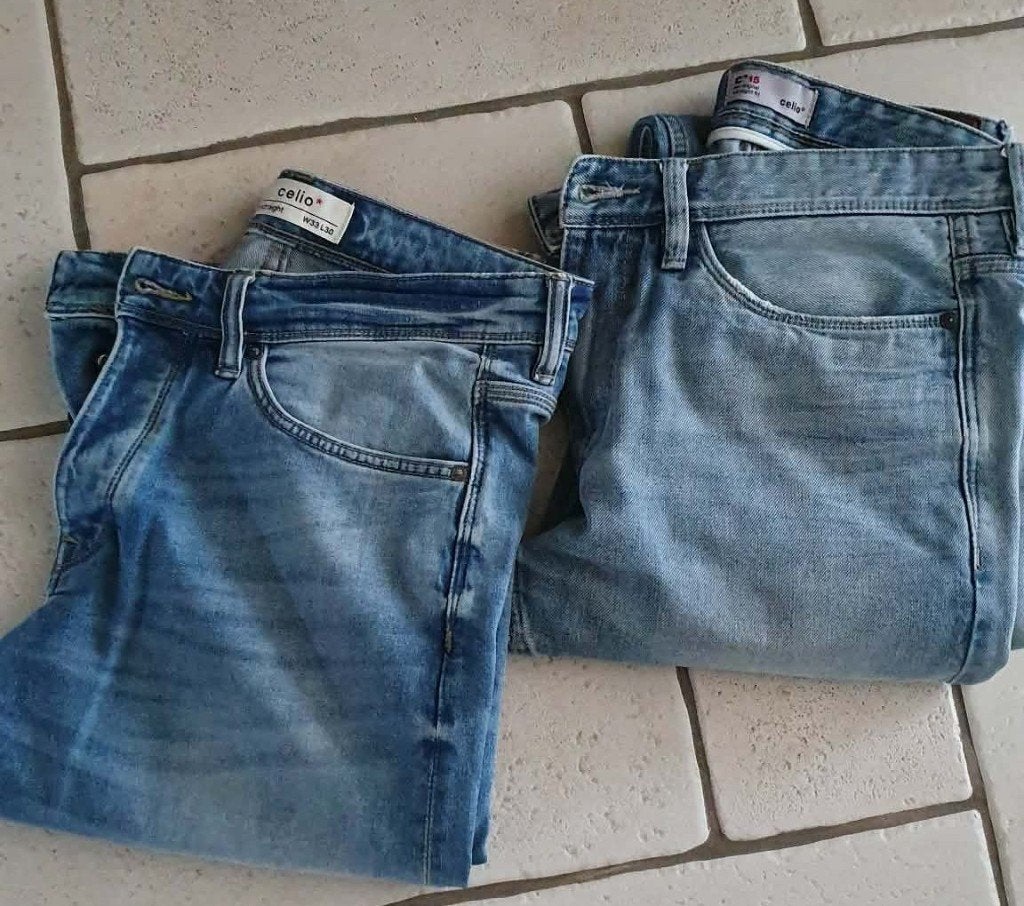 SET VAN 2  JEANS CELIO C*15 ORIGINAL  STRAIGHT FIT (W33 L30), Kleding | Heren, Spijkerbroeken en Jeans, Ophalen, Celio, Blauw