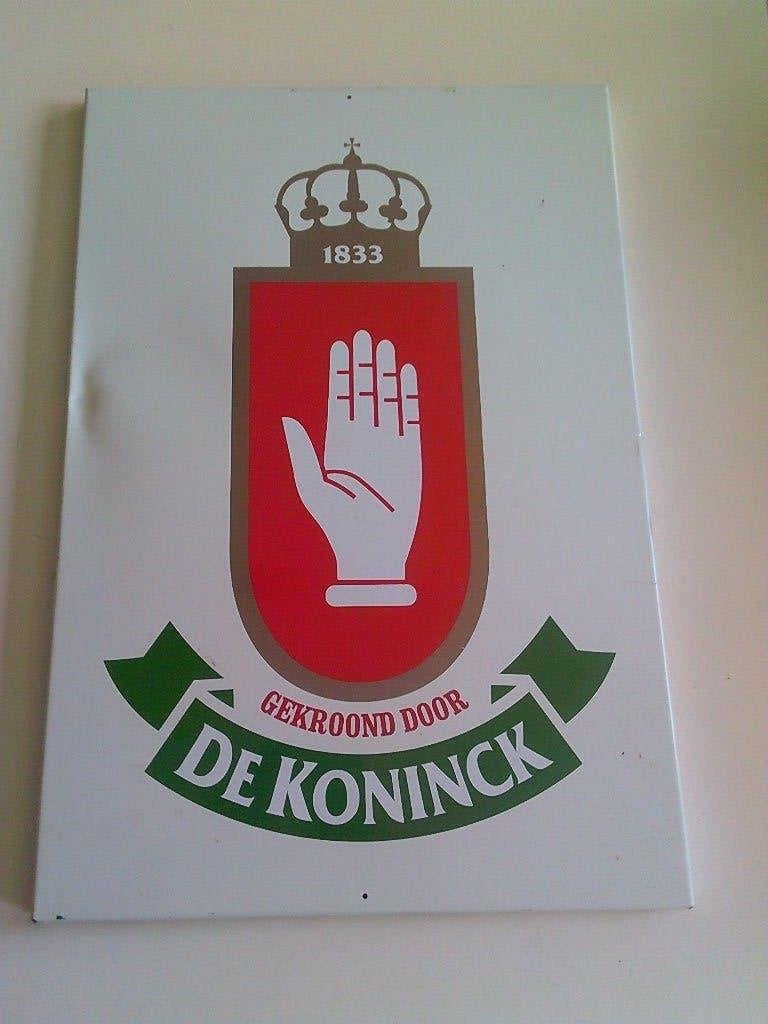 Blikken reclamebord  Brij De Koninck uit Antwerpen ., Verzamelen, Ophalen of Verzenden, De Koninck