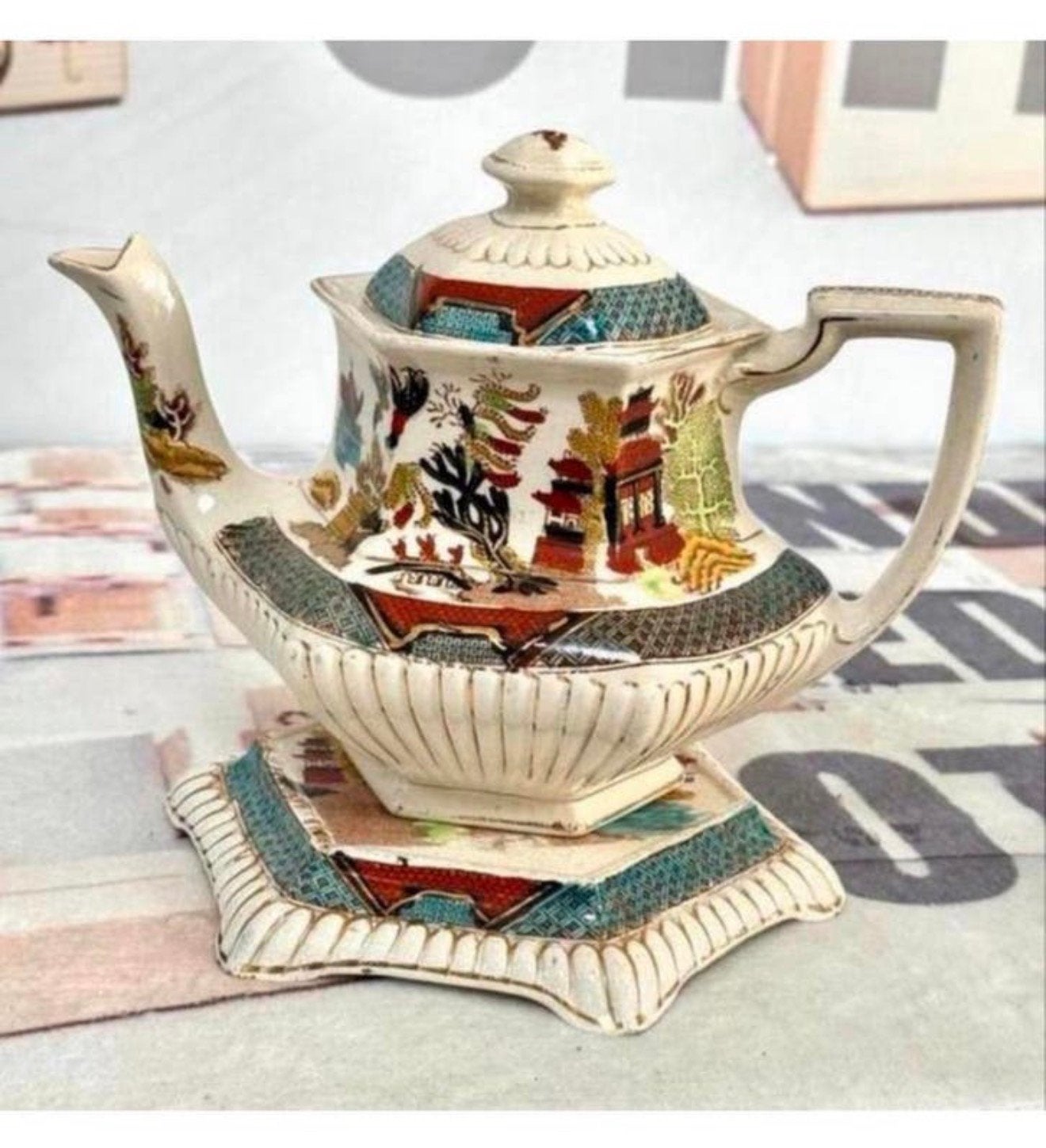 de théière en porcelaine Gater Hall & Co de 1900 antique, Enlèvement ou Envoi