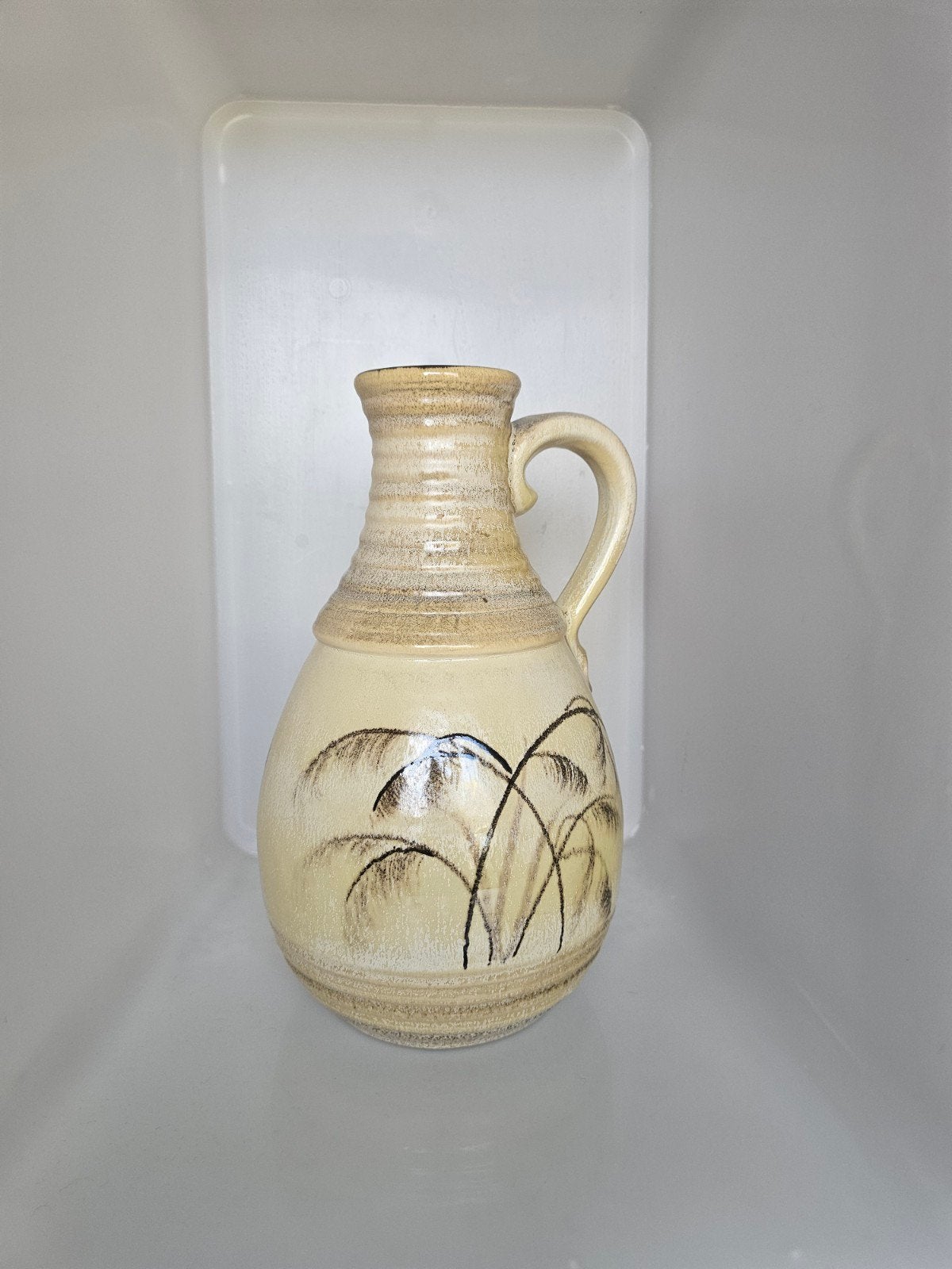 Bay Keramik vaas kruik geel beige model 631-30, Huis en Inrichting, Ophalen of Verzenden, Beige