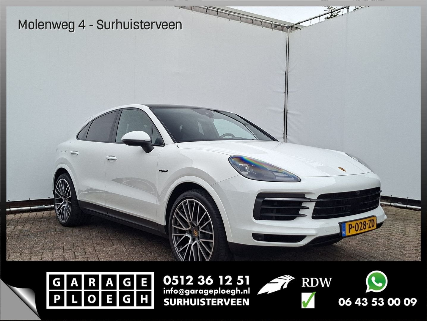 Porsche Cayenne Coupé 3.0 E-Hybrid Pano Trekhaak(3500) 360°, Auto's, Automaat, Cayenne, 76 g/km, Wit