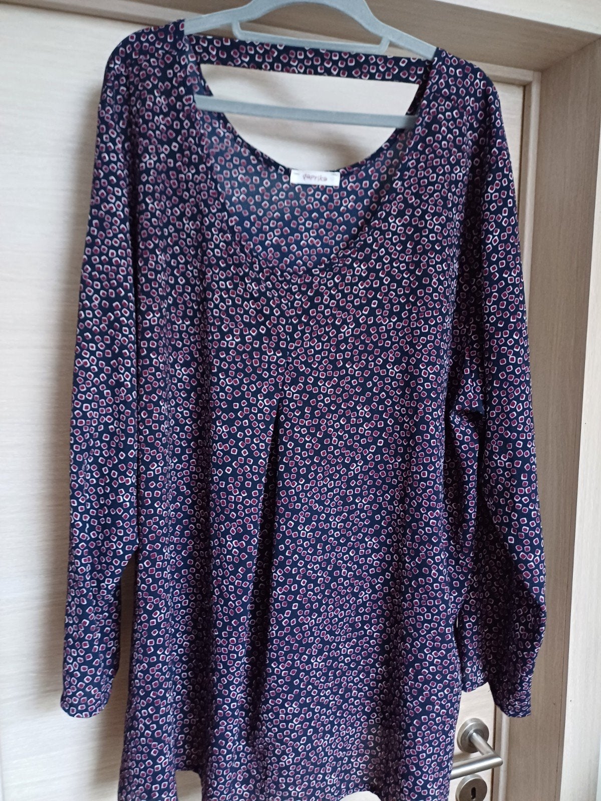Paprika bloeske blauw/bordeau Mt 6= 54., Kleding | Dames, Grote Maten, Blauw, Blouse of Tuniek, Ophalen of Verzenden, Zo goed als nieuw