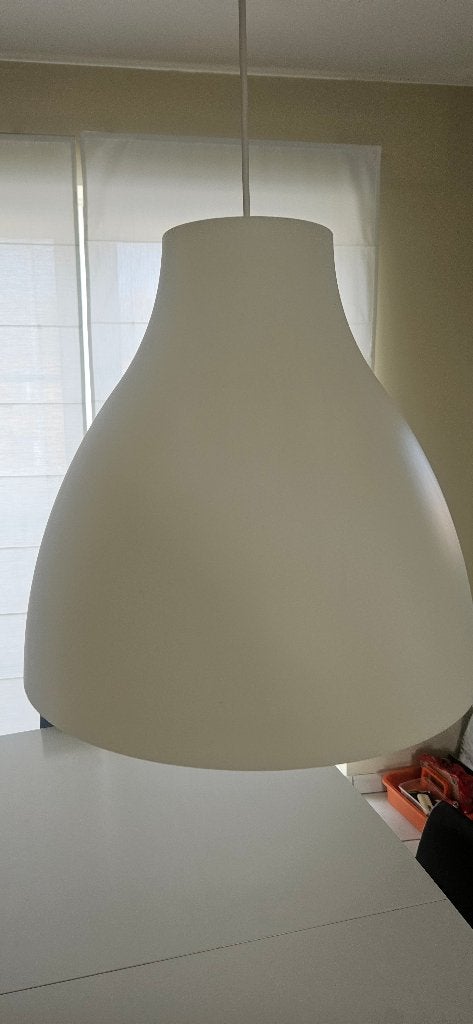Witte hanglamp eetkamer/keuken, Enlèvement, Utilisé, Synthétique, E27 (grand)