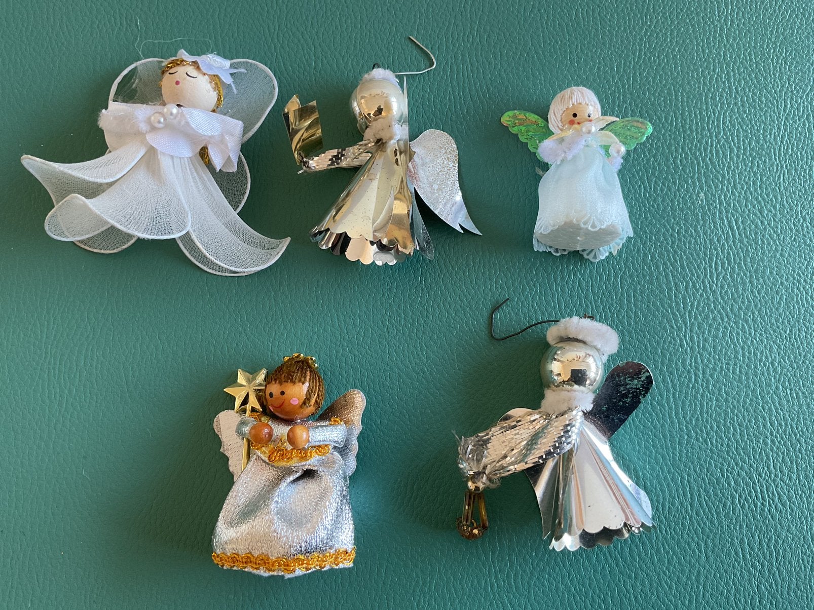 5 oude kerstengeltjes met de hand gemaakt., Enlèvement, Utilisé