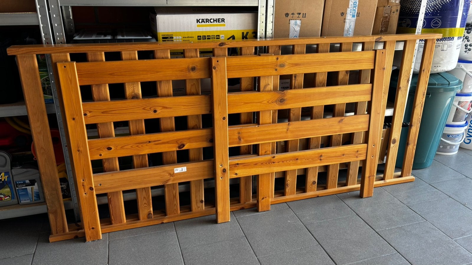 Houten bedframe met lattenbodem (eenpersoonsbed 80x200), Huis en Inrichting, Slaapkamer | Bedden, Ophalen, Eenpersoons, Bruin