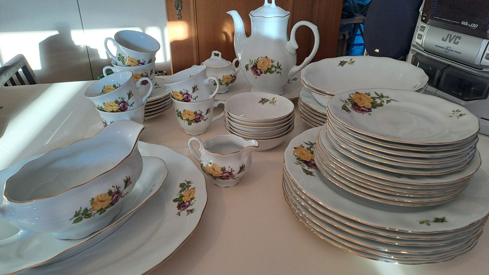 Prachtig Duits porseleinen servies „English Rose”, Huis en Inrichting, Ophalen, Overige merken, Vintage, Zo goed als nieuw