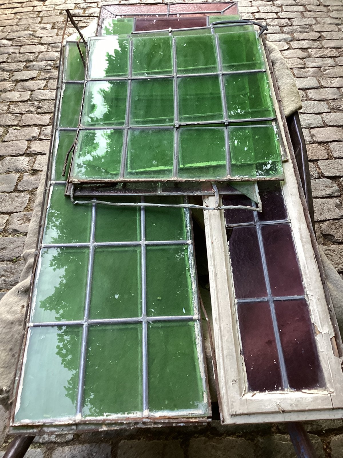 Six vitraux, Bricolage & Construction, Vitres, Châssis & Fenêtres, Enlèvement, Comme neuf