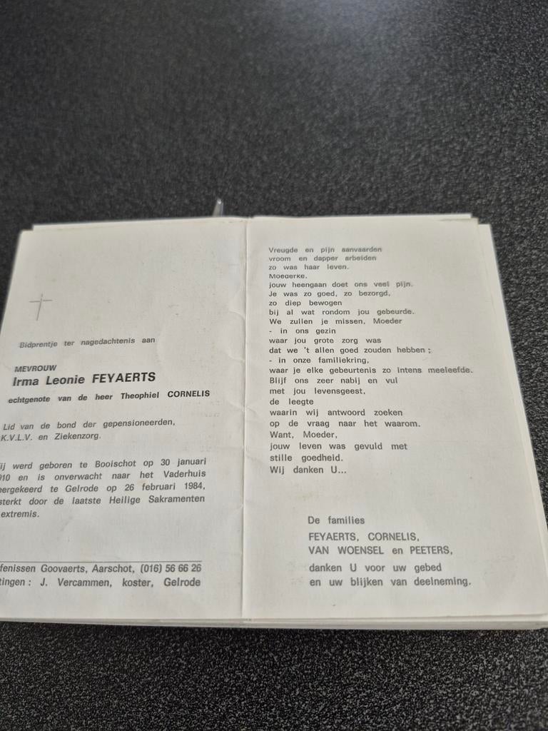 Bidprentjes Booischot, Collections, Images pieuses & Faire-part, Enlèvement ou Envoi