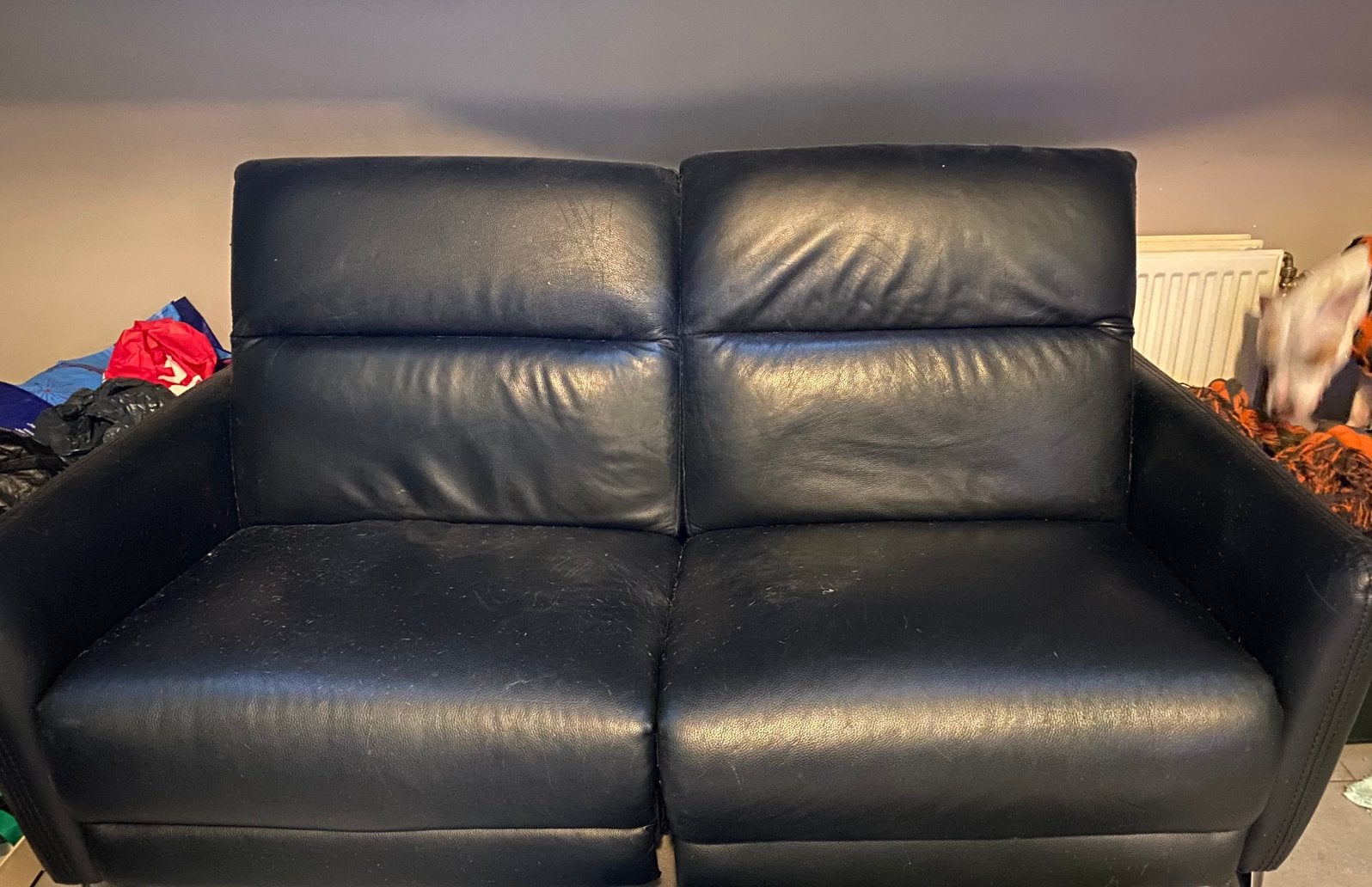 Fauteuil relax en cuir, Ophalen, Gebruikt, Tweepersoons, Leer
