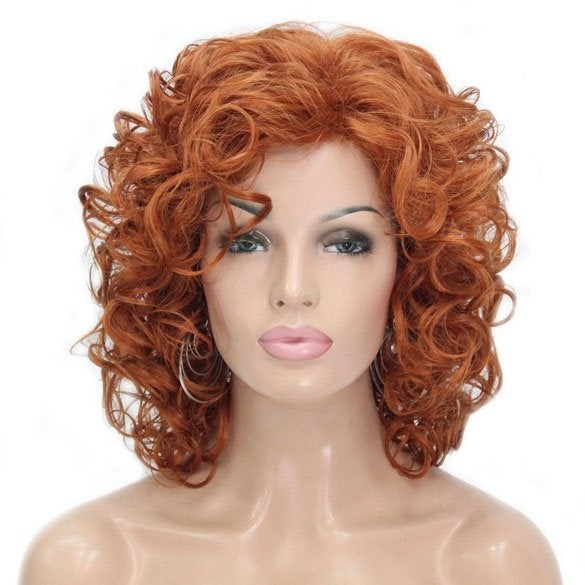 Pruik schouderlang krullend haar kleur rood 130A, Verzenden, Nieuw
