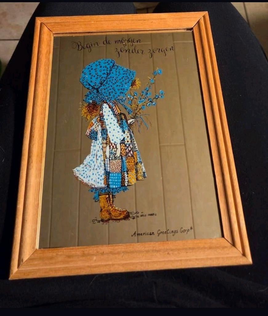 Vintage Holly Hobbie Spiegel, Enlèvement ou Envoi, Comme neuf, Rectangulaire