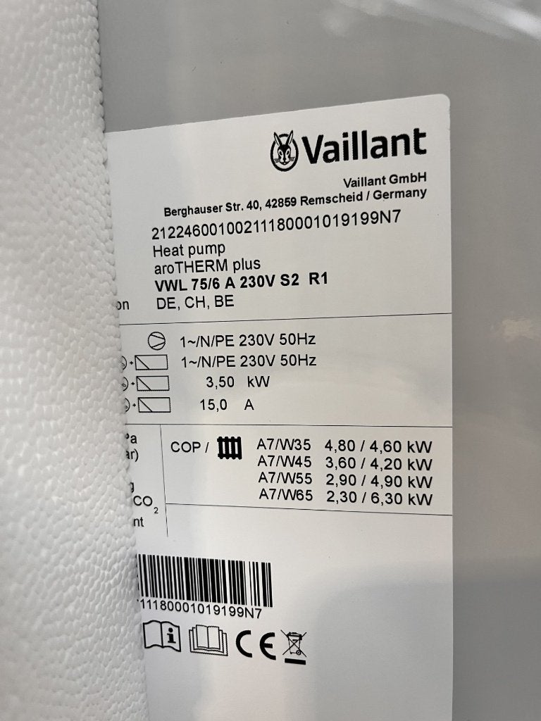 monobloc warmtepomp Vaillant, Enlèvement, 80 cm ou plus, Autres types, 60 à 150 cm