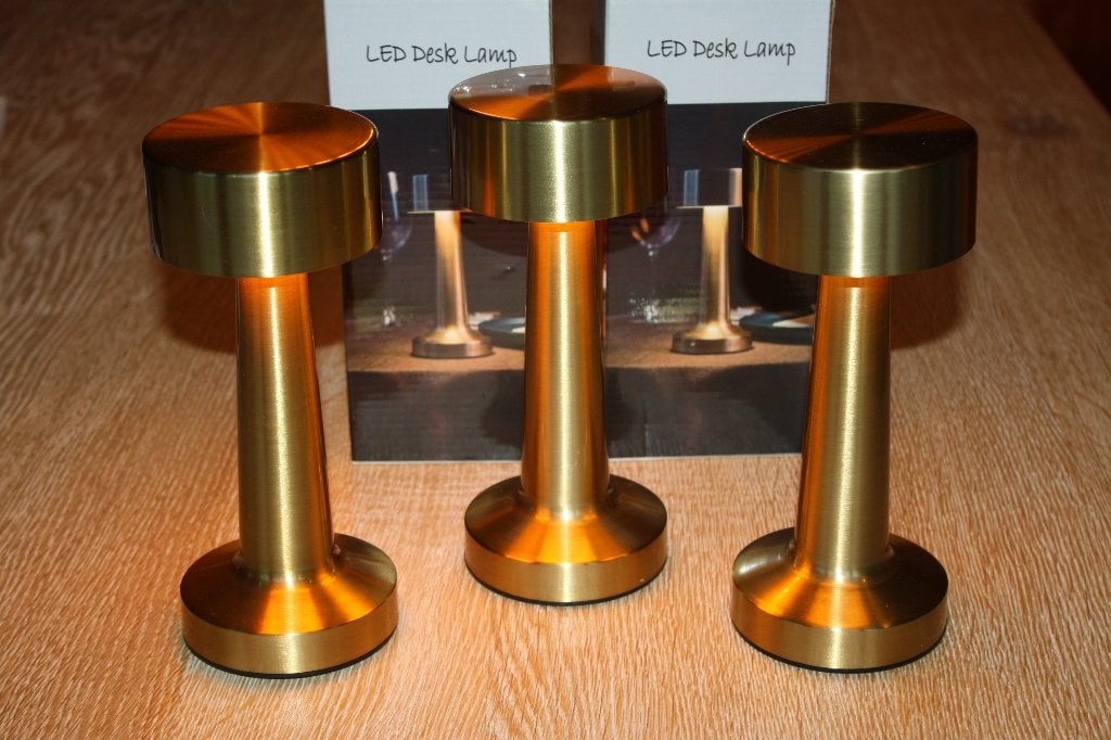 goudkleurige dimbare tafellampjes, 5 stuks, Oplaadbaar, Goud, Ophalen of Verzenden, 21 cm