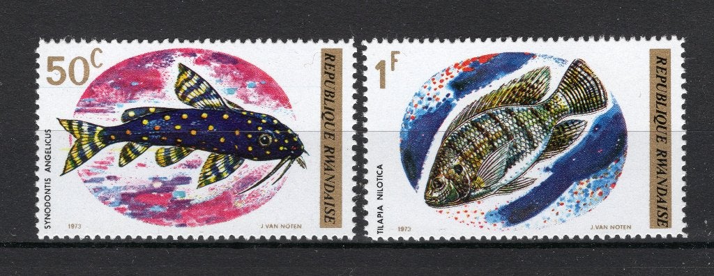 RWANDA 546/547 MNH 1973, Timbres & Monnaies, Envoi, Non oblitéré, Neuf