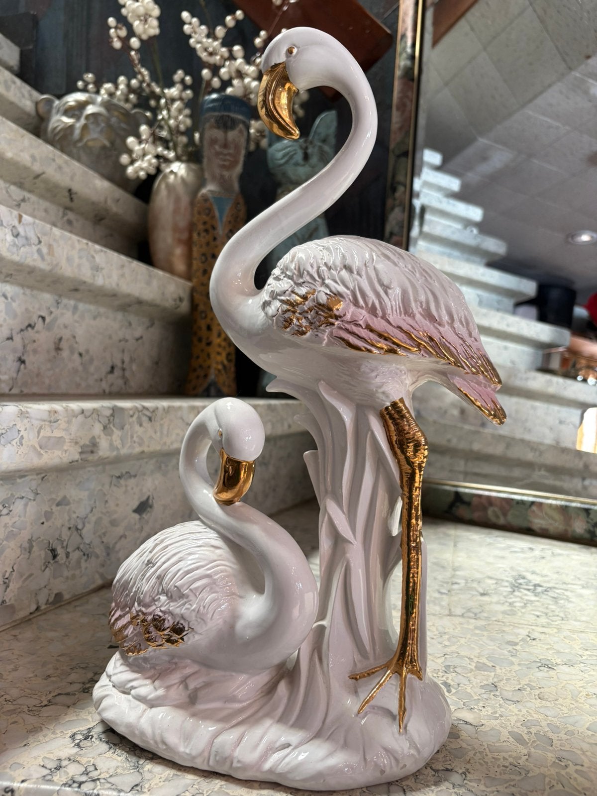 Vintage Bassano beeld flamingo’s, Antiek en Kunst, Ophalen of Verzenden