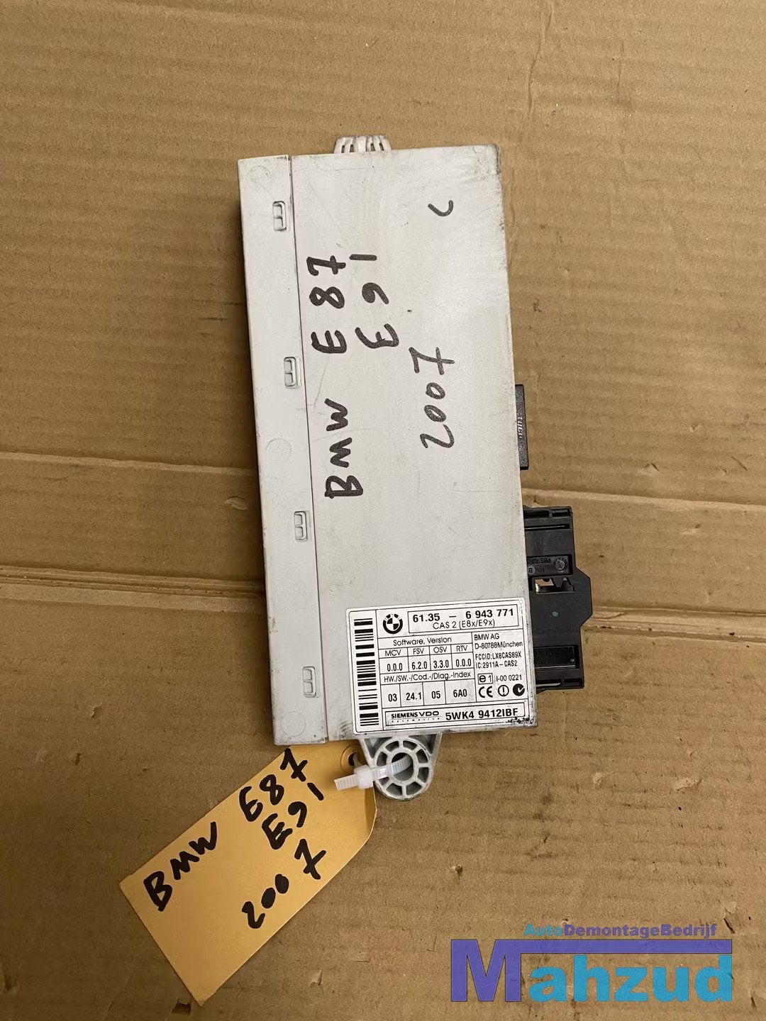 BMW E87 E90 E91 BCM sam module 6943771 61356943771, Petuelring 130
80788  Munich, DE, Info@bmw.de, Utilisé, BMW