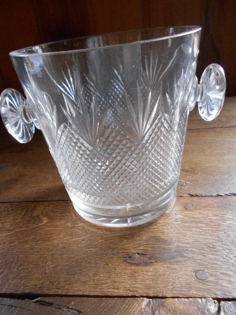 grand seau à glace, cristal taillé, comme neuf, Antiquités & Art, Antiquités | Verre & Cristal, Enlèvement ou Envoi