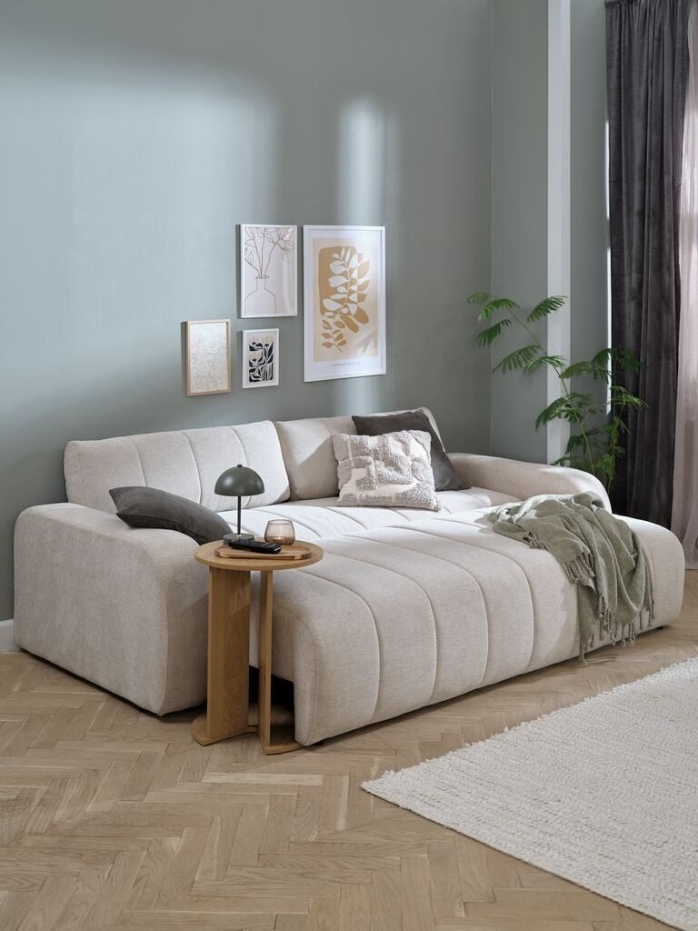 Canapé 3 places ZETEL à peine 6 mois avec pouf, Trois personnes, 100 à 125 cm, 200 à 250 cm, Banc droit
